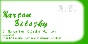 marton bilszky business card